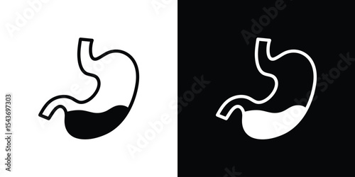 Stomach with Liquids icon collection. line stroke icon. EPS 10
