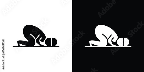 Sujud icon collection. line stroke icon. EPS 10