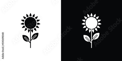 Sunflower icon collection. line stroke icon. EPS 10