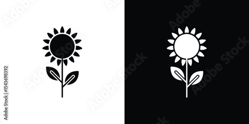 Sunflower icon collection. line stroke icon. EPS 10