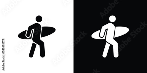 Surfer icon collection. line stroke icon. EPS 10