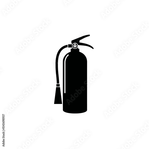 A simple black and white illustration of a fire extinguisher on a plain white background vector image