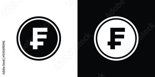 Swiss franc currency icon collection. line stroke icon. EPS 10