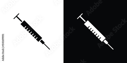 Syringe icon collection. line stroke icon. EPS 10