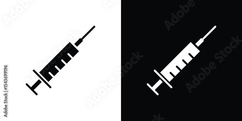 Syringe icon collection. line stroke icon. EPS 10