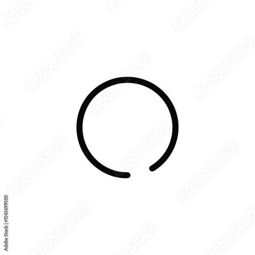 Loading Progress Arc Icon Monochrome Vector