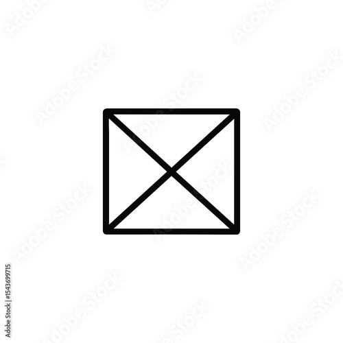 Monochrome Wireframe Placeholder Box Icon