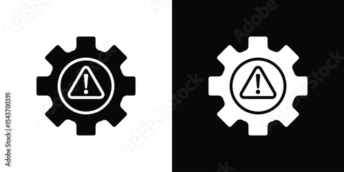 Technical warning icon collection. line stroke icon. EPS 10