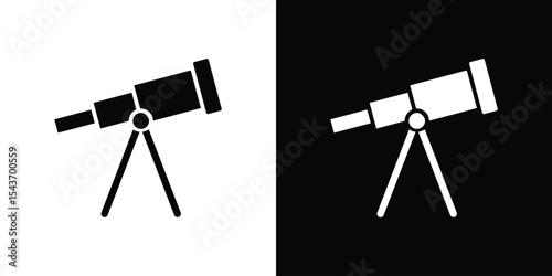 Telescope icon collection. line stroke icon. EPS 10