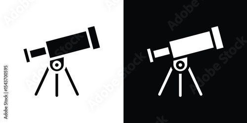 Telescope icon collection. line stroke icon. EPS 10