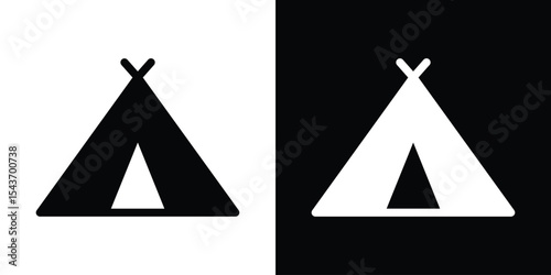 Tent icon collection. line stroke icon. EPS 10