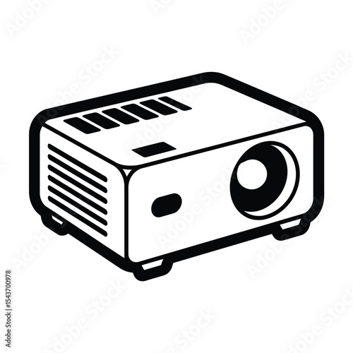 Simple line drawing of a modern video projector