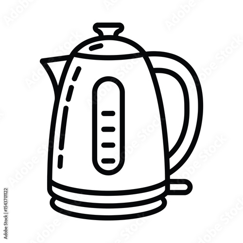 Electric kettle line art icon illustration