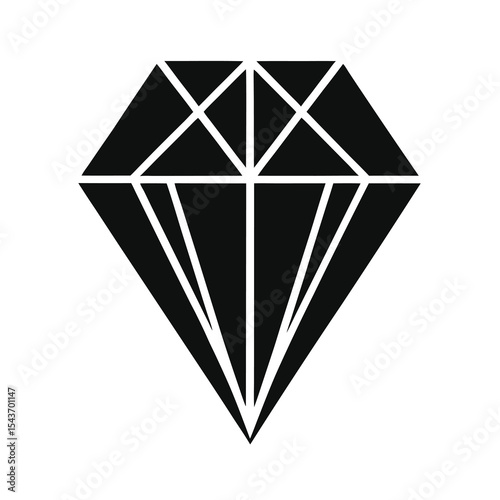 Simple Black and White Diamond Illustration