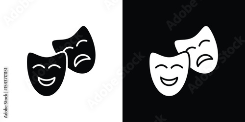 Theater masks icon collection. line stroke icon. EPS 10