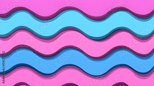Wavy Pattern of Light Blue and Pink for Creative Backgrounds