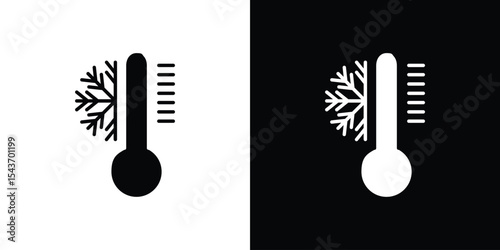 Thermometer cold icon collection. line stroke icon. EPS 10