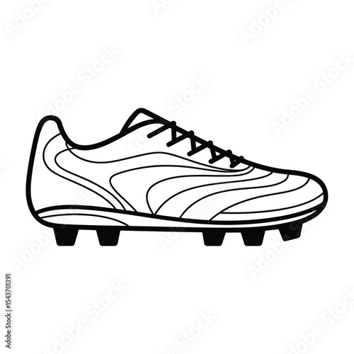 Soccer cleats line art illustration
