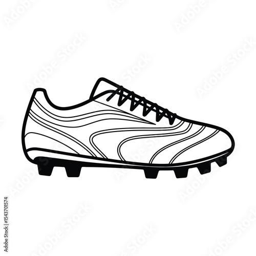 Soccer cleat outline illustration graphic
