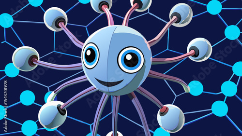 Quantum Multiverse Data Visual – Futuristic Neural Grid Vector Art.