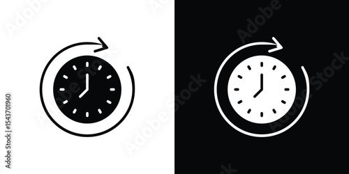Time forward icon collection. line stroke icon. EPS 10