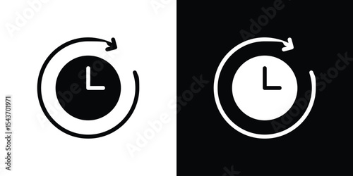 Time forward icon collection. line stroke icon. EPS 10