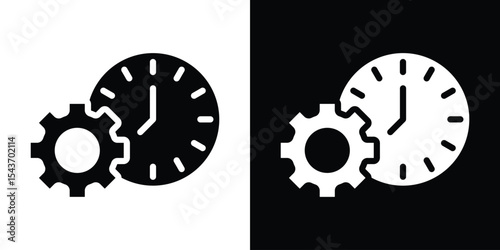 Time management icon collection. line stroke icon. EPS 10