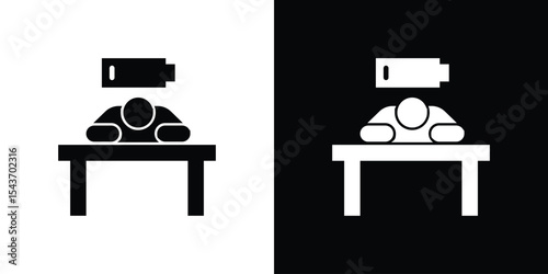 Tired person icon collection. line stroke icon. EPS 10