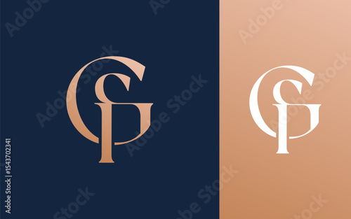 Initial letter GF FG logo design vector illustration for couple, wedding, and business