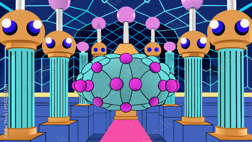 Quantum Multiverse Data Visual – Futuristic Neural Grid Vector Art.