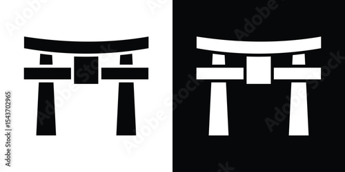 Torii gate icon collection. line stroke icon. EPS 10