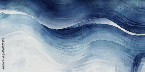 Top and aerial view of wave ocean sea background. Blue and white wavy sea water background