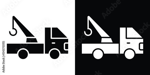 Tow truck icon collection. line stroke icon. EPS 10