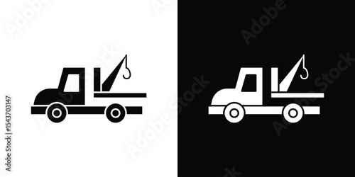 Tow truck icon collection. line stroke icon. EPS 10