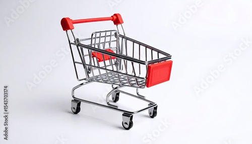 Shopping cart on white background