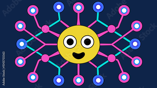 Quantum Multiverse Data Visual – Futuristic Neural Grid Vector Art.