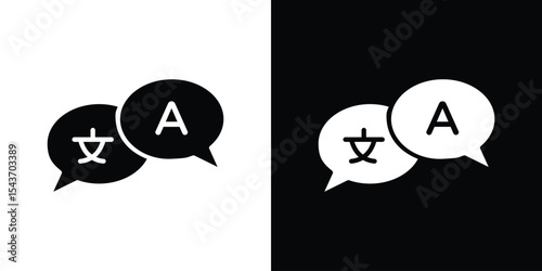 Translation icon collection. line stroke icon. EPS 10