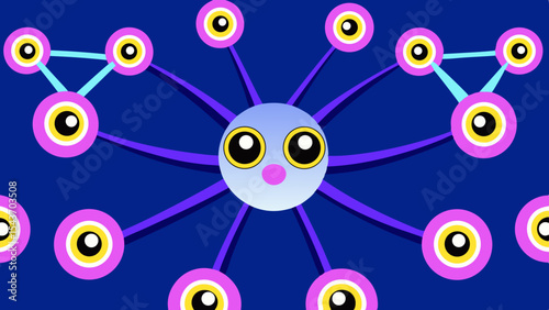 Quantum Multiverse Data Visual – Futuristic Neural Grid Vector Art.