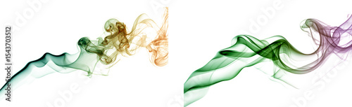 Green, Orange and Purple on a Transparent Background