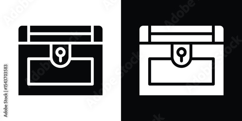 Treasure chest icon collection. line stroke icon. EPS 10
