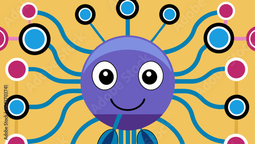 Quantum Multiverse Data Visual – Futuristic Neural Grid Vector Art.