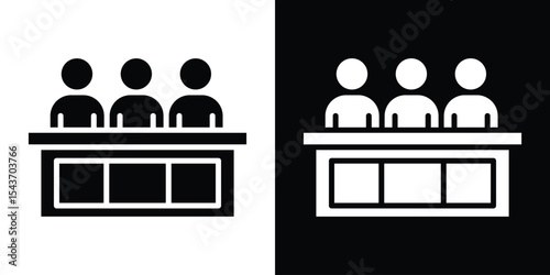 Trial by jury icon collection. line stroke icon. EPS 10