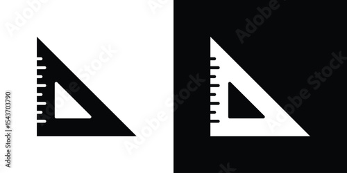 Triangle ruler icon collection. line stroke icon. EPS 10