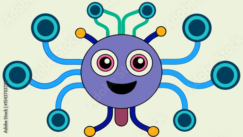 Quantum Multiverse Data Visual – Futuristic Neural Grid Vector Art.
