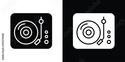 Turntable icon collection. line stroke icon. EPS 10