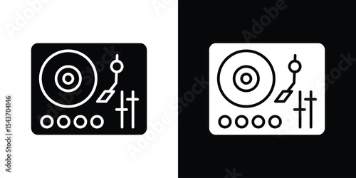 Turntable icon collection. line stroke icon. EPS 10