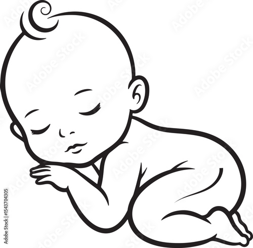 Adorable Baby Sleeping, Perfect for Baby Shower Invitations