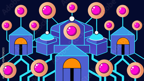 Quantum Multiverse Data Visual – Futuristic Neural Grid Vector Art.