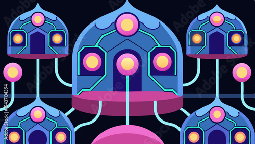 Quantum Multiverse Data Visual – Futuristic Neural Grid Vector Art.