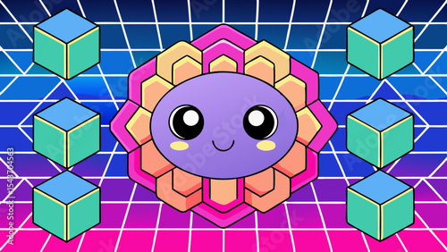 Quantum Multiverse Data Visual – Futuristic Neural Grid Vector Art.
